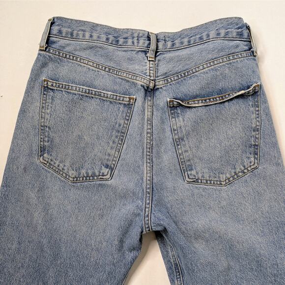Agolde 90s Crop Jeans 26 Light Blue Straight Leg Organic Cotton Vintage Wash - Picture 8 of 12